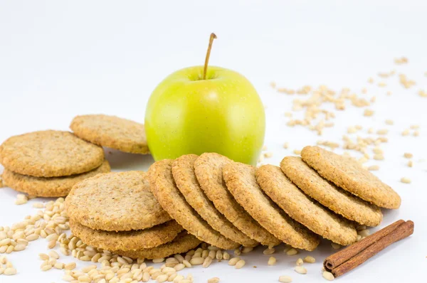 Biscuits intégraux aux graines de pommes et de blé — Photo