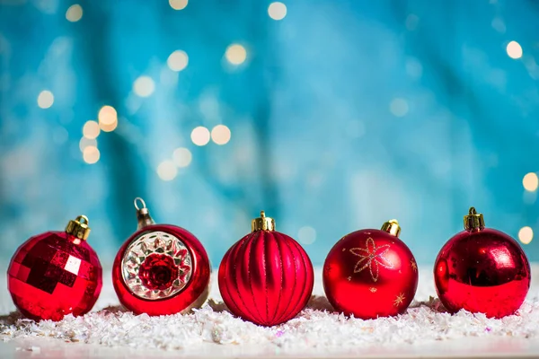 Ornamenti Natale Con Grande Spazio Copia Sfondo Festivo Con Luci — Foto Stock