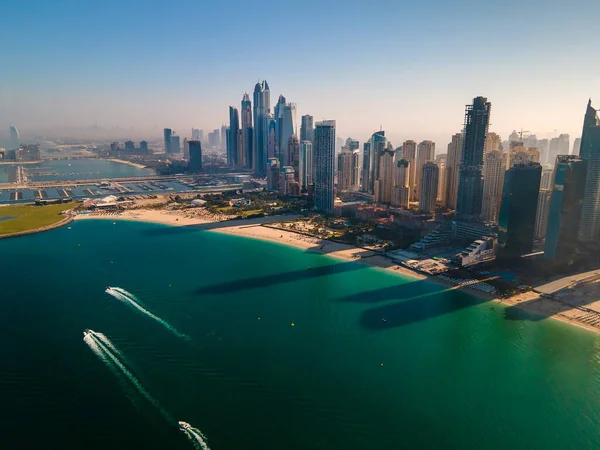 Aerial View Jbr Beach Dubai Marina Skyscrapers Luxury Buildings One — Stock Photo, Image