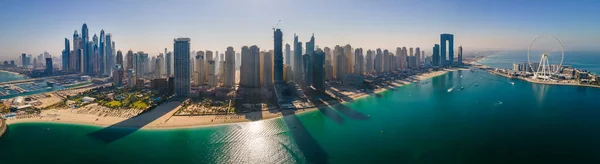 Panoramic Aerial View Jbr Beach Dubai Marina Skyscrapers Luxury Buildings — Stock Photo, Image
