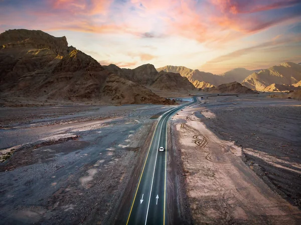 Jebel Jais Horská Pouštní Silnice Obklopená Pískovci Ras Khaimah Emirátu — Stock fotografie