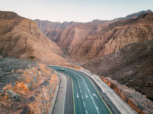 Jebel Jais Horská Pouštní Silnice Obklopená Pískovci Ras Khaimah Emirátu — Stock fotografie