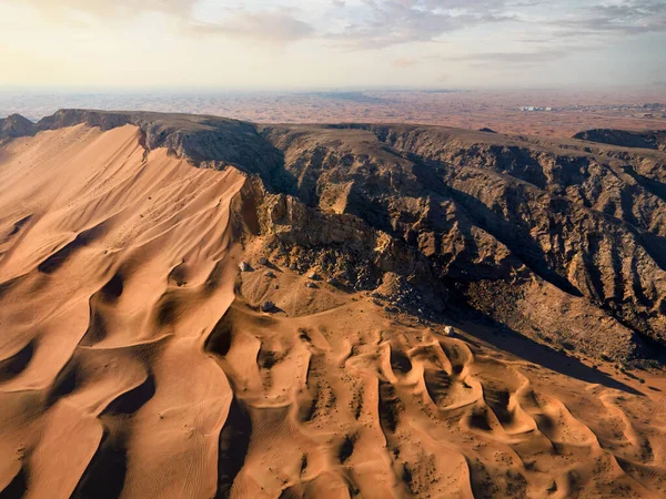 Scénická Fossil Rock Poušti Sharjah Vzdušném Výhledu Spojených Arabských Emirátů — Stock fotografie