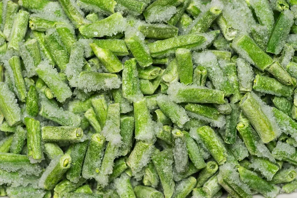 Заморожені Зелені Боби Овочі Роблять Візерунок Тла — стокове фото
