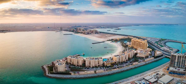 Panoramablick Auf Die Meer Gelegene Künstliche Insel Marjan Island Emirat — Stockfoto