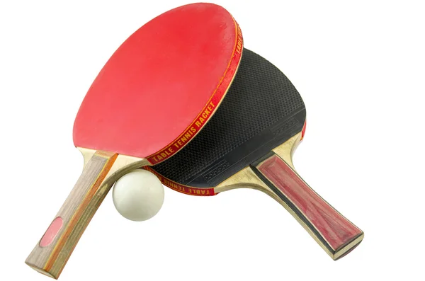 Due racchette da ping pong isolate — Foto Stock