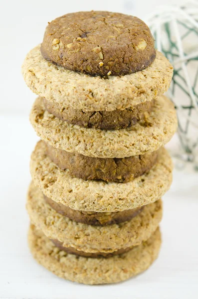 Biscuits à l'avoine les uns sur les autres — Photo