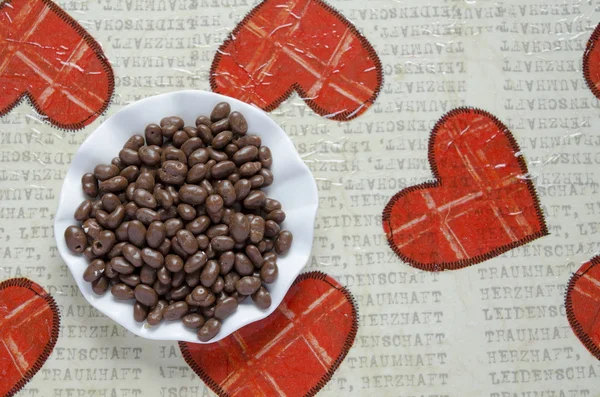 Small chocolates balls in a plate — Stock Photo, Image