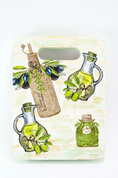 Decoupage decorated try — Stock Photo, Image