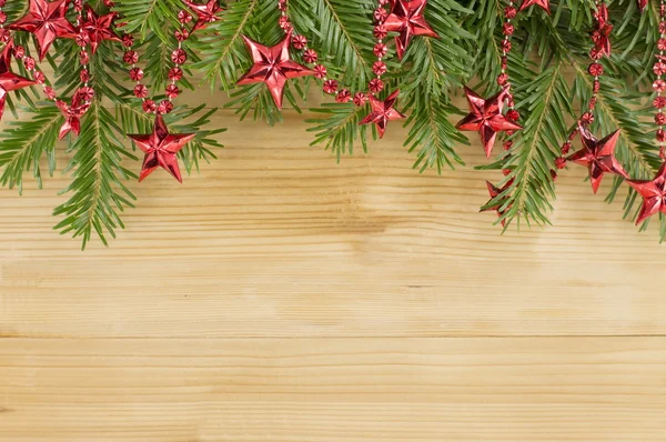 Fondo de Navidad con adornos y abeto — Foto de Stock