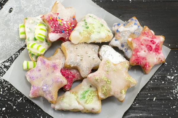 Galletas de Navidad en forma de estrella — Foto de Stock