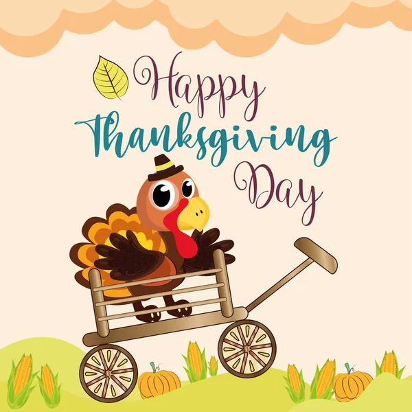 Gelukkige Thanksgiving dagkaart — Stockvector