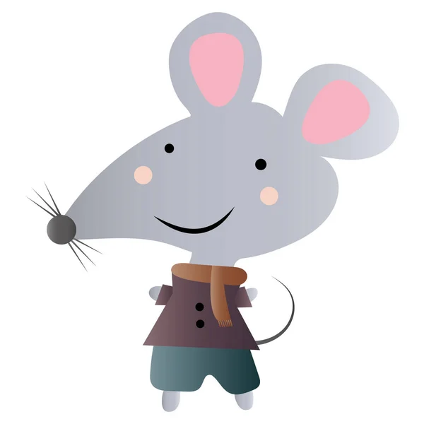 Mouse with winter clothes — Stock Vector