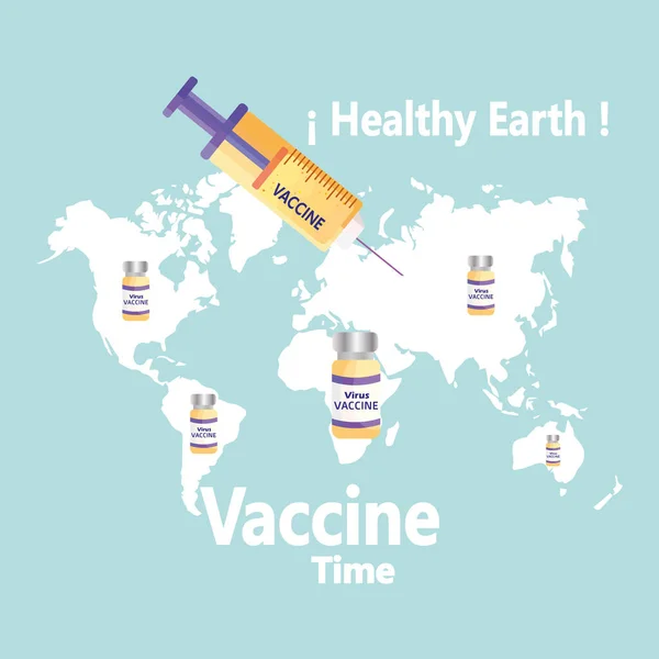 Vaccinazione nel mondo — Vettoriale Stock