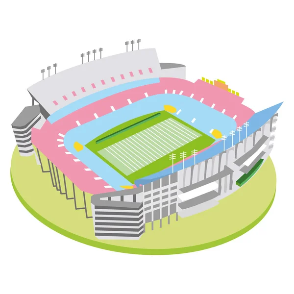 Estadio de fútbol de color 3d aislado — Archivo Imágenes Vectoriales