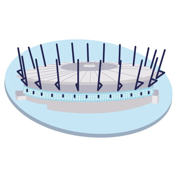 Geïsoleerde 3D gekleurde voetbal stadion — Stockvector