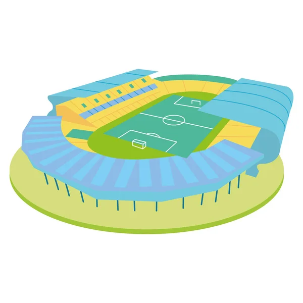 Isoliertes 3D-farbiges Fußballstadion — Stockvektor