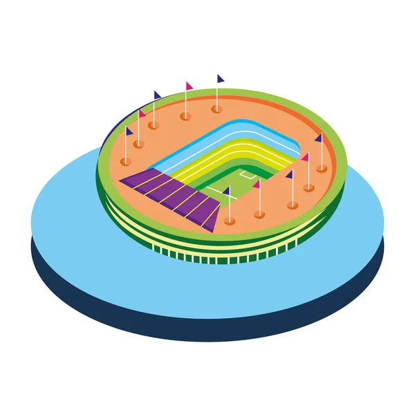 Isoliertes 3D-farbiges Fußballstadion — Stockvektor