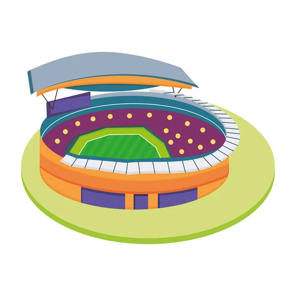 İzole edilmiş 3D renkli futbol stadyumu. — Stok Vektör