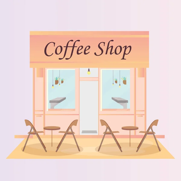 Moderne coffeeshop met meubilair — Stockvector