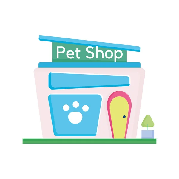Icono de tienda de mascotas plana aislada — Vector de stock