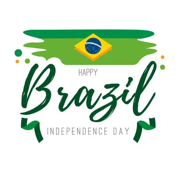 Brezilya 'nın Bağımsızlık Günü Boyalı Bayrağı — Stok Vektör