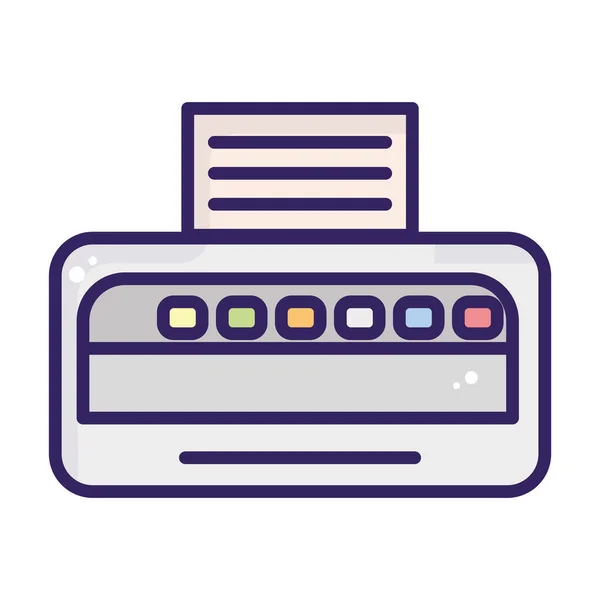 Isolé icône de l'imprimante plate icône de l'approvisionnement scolaire — Image vectorielle