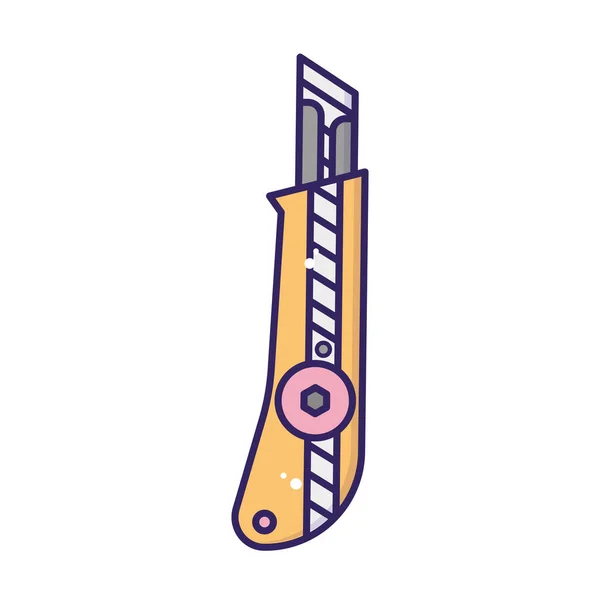 Icono de bisturí plano aislado icono de suministro escolar — Vector de stock