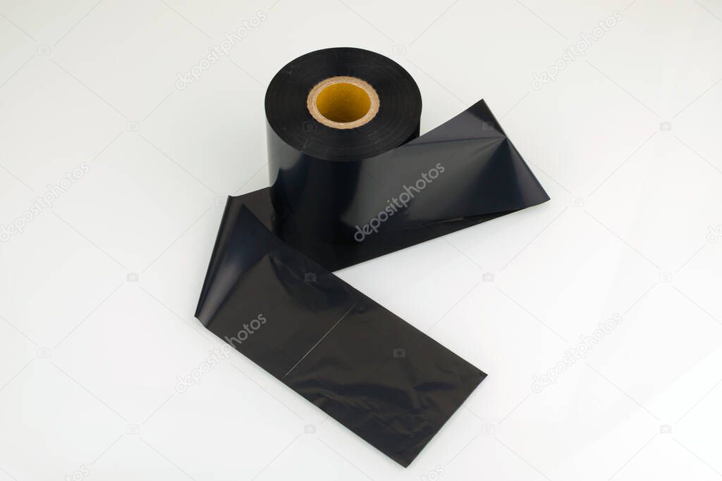 Ribbon, thermal transfer dye tape on white background. Premium Thermal Transfer Ribbon (TTR)