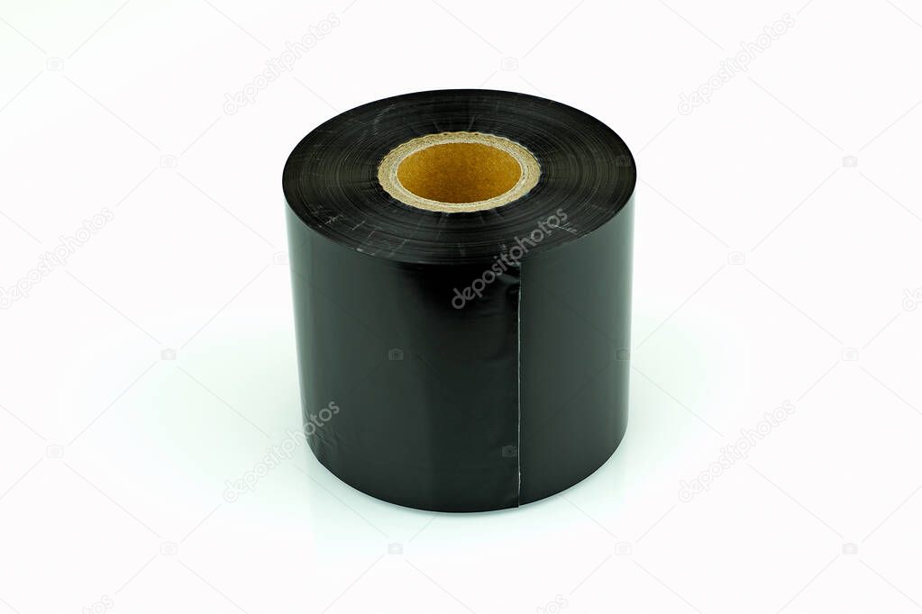 Ribbon, thermal transfer dye tape. A tape necessary for applying information to paper labels, textile tapes, and other media.