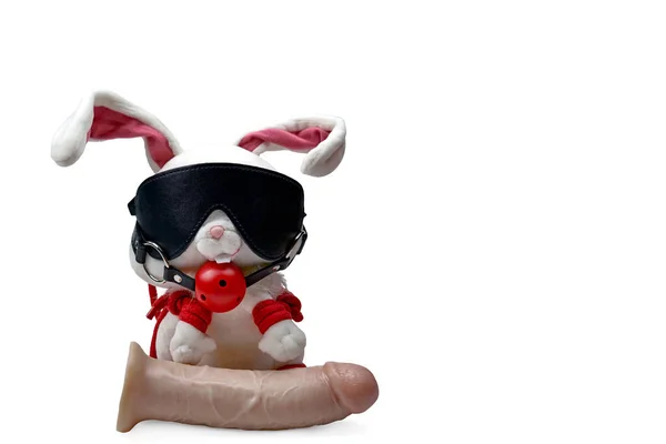 Realistic Dildo Plush Rabbit Bdsm Accessories White Background Big Dildo — Stock Fotó