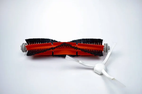 Brosses Pour Aspirateur Robot Sur Fond Blanc Nouvelles Pièces Rechange — Photo