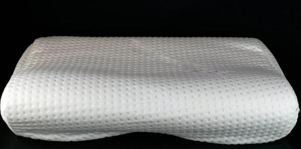 Travesseiro Ortopédico Sobre Fundo Preto Travesseiro Espuma Memória — Fotografia de Stock