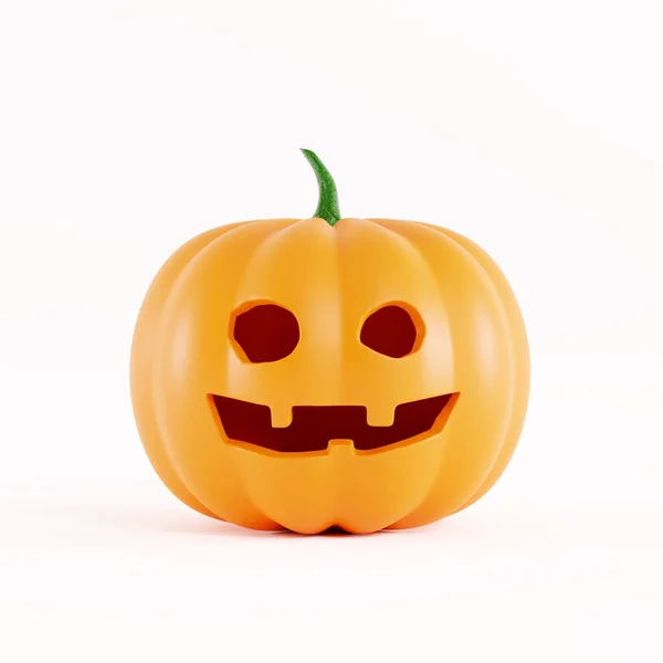 Тыква Хэллоуин Смешным Улыбающимся Лицом Белом Фоне Jack Lantern Хэллоуин — стоковое фото