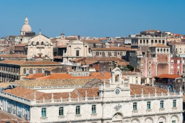 Catania tarihi şehir merkezinin Üstten Görünüm