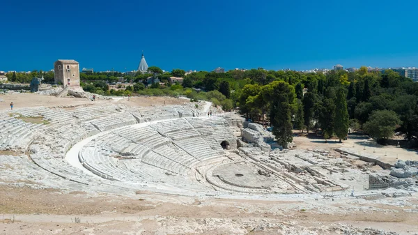 Den grekiska teatern i Syrakusa (Sicilien)) — Stockfoto