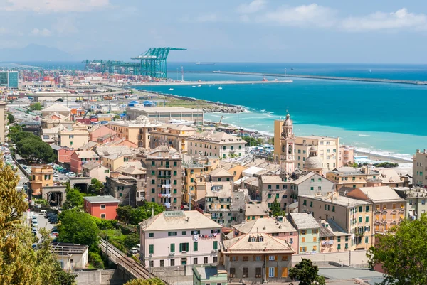 Veduta panoramica di Voltri, un quartiere di Genova — Foto Stock