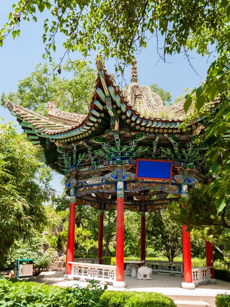 Traditional wooden pavilion in Lanzhou