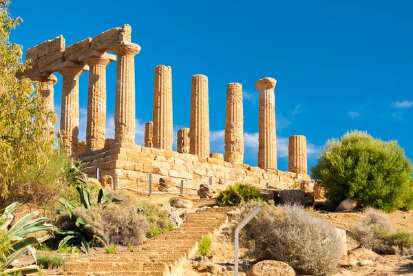 De tempel van Juno, in de vallei van de tempels van Agrigento — Stockfoto