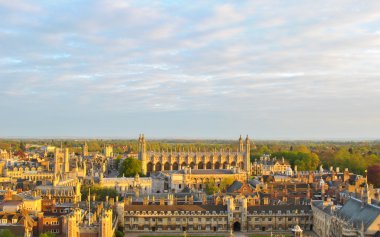 Cambridge'nın kolejler görünümünü