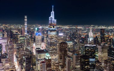 Manhattan, New York 'un gece silueti