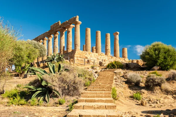 Il tempio di Giunone, nella Valle dei Templi di Agrigento — Foto Stock