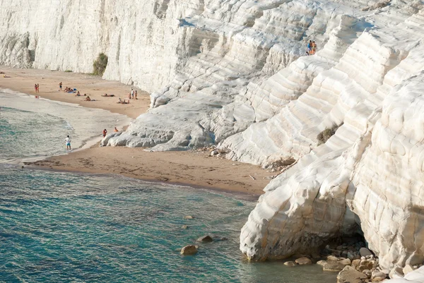 La falaise blanche appelée "Scala dei Turchi" en Sicile, près d'Agrigente — Photo