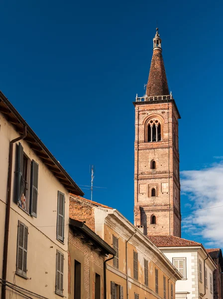 The bell tower of the church "Santa Maria del Carmine" in Pavia — Stock Photo, Image