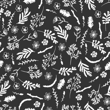 Kır çiçekleri ile Seamless modeli. Vektör çizim