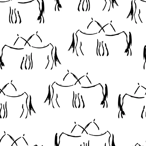 Nahtloses Muster mit freihändigen Pferden. Vektorillustration — Stockvektor