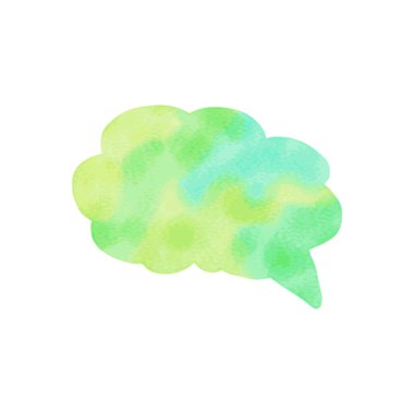 Suluboya konuşma balonu. Elle çizilmiş vektör çizim üzerinde beyaz izole