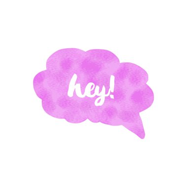 Suluboya konuşma balonu. Elle çizilmiş vektör çizim üzerinde beyaz izole