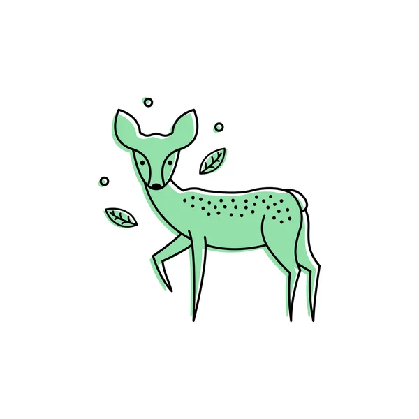 鹿のロゴ。白で隔離のベクトル図 — ストックベクタ