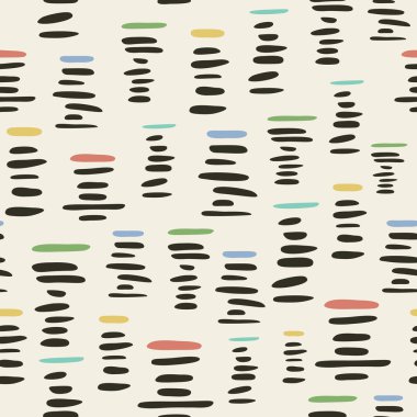 Retro style seamless pattern with stylized piles of pebbles